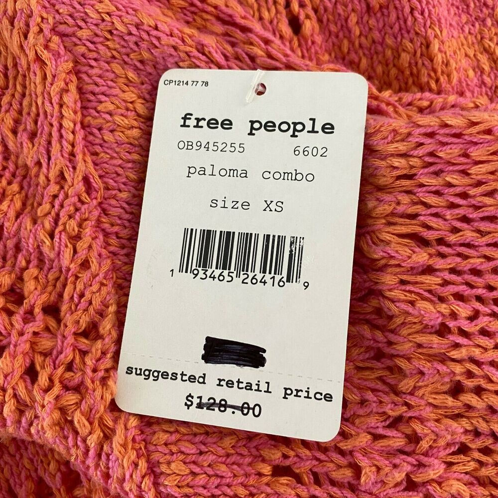 Free People Womens Hot Tropics V Neck Sweater Pullover Long Sleeve XS - Picture 8 of 9